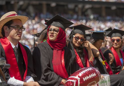 Students at Stanford's 2023 Commencement Receiving Award